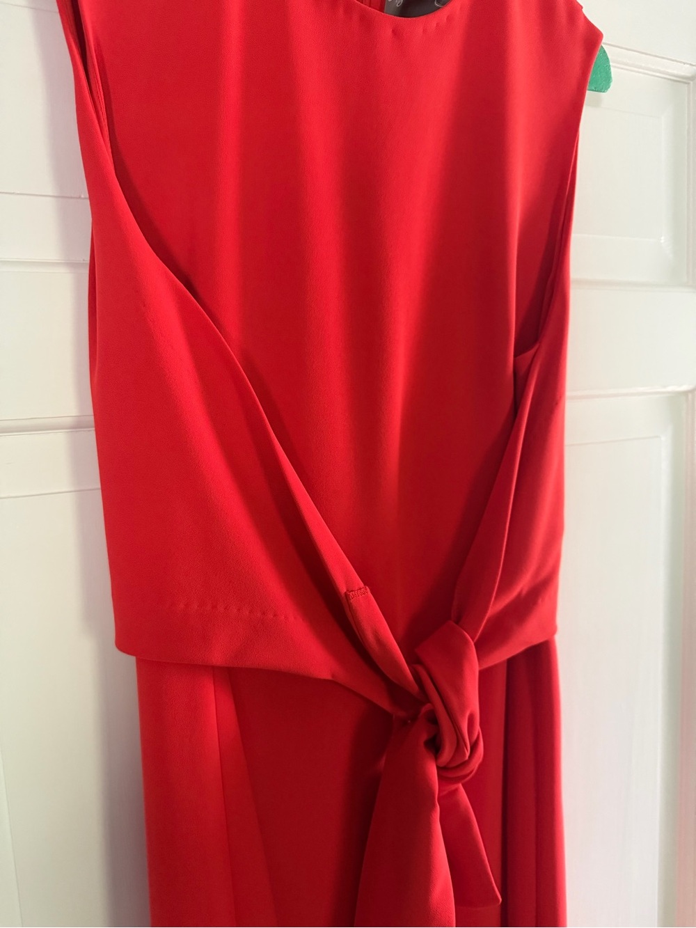 Lela Rose Vibrant Red Sleeveless Tie-Waist Maxi Dress - Picture 10 of 11